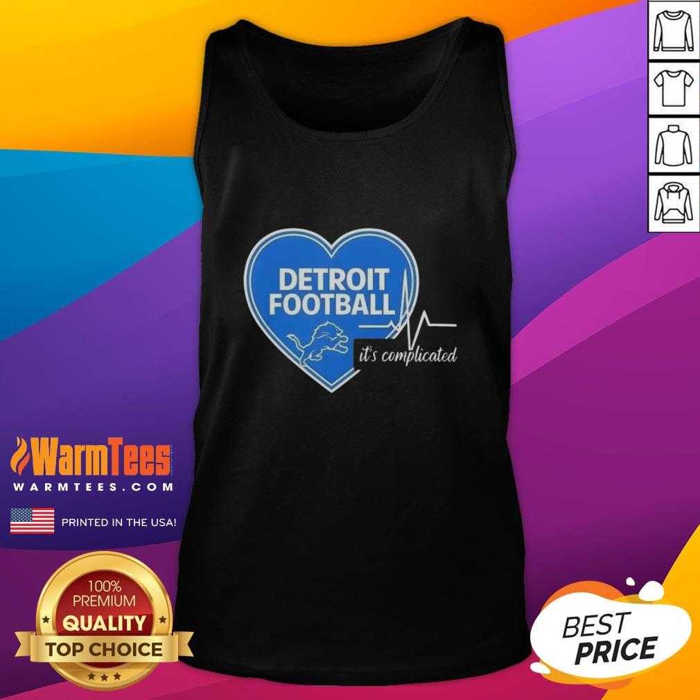 Nice Detroit Lions Football Heartbeat It's Complicated T-Shirt - Image 4