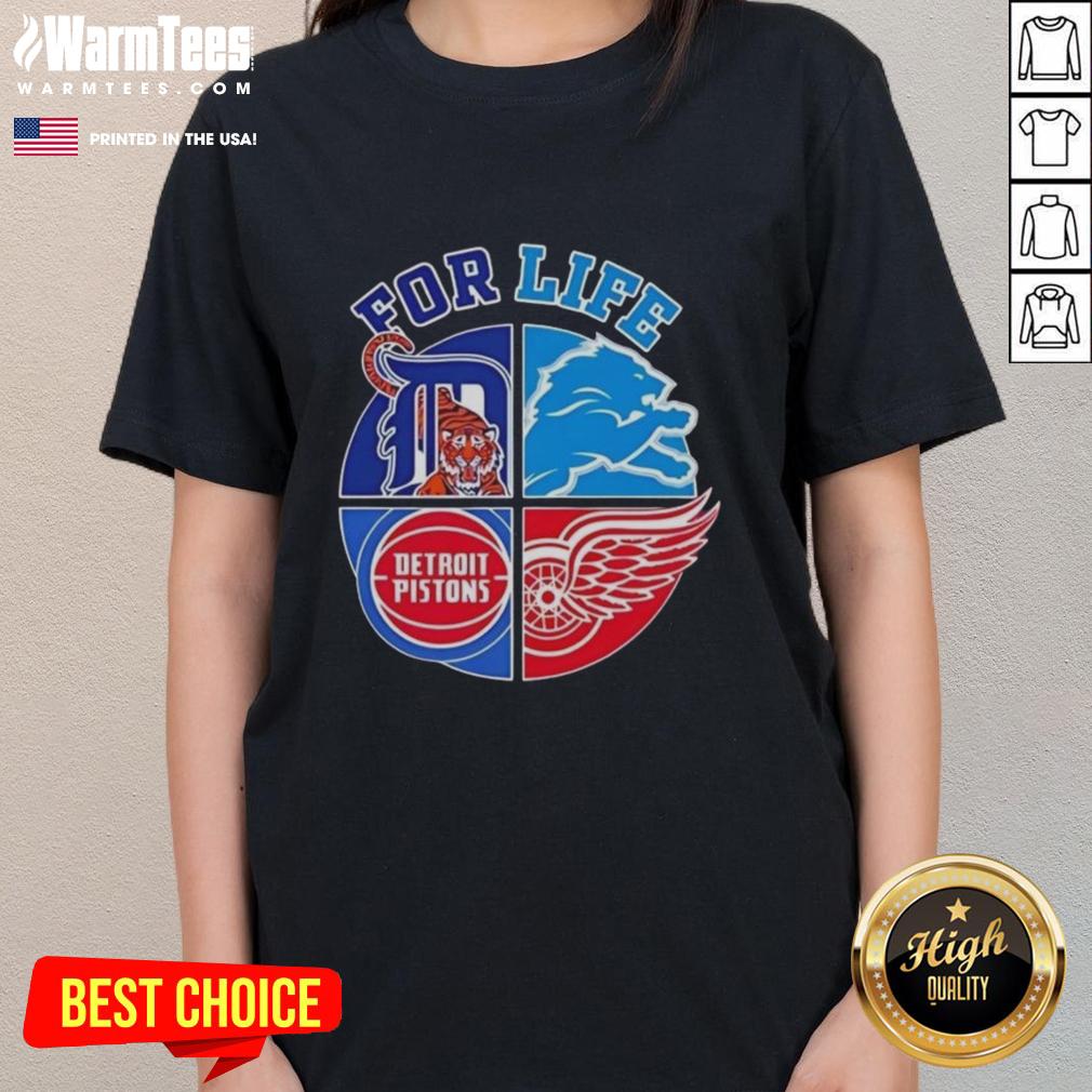Nice Detroit Sports For Life Logo T-Shirt - Image 3