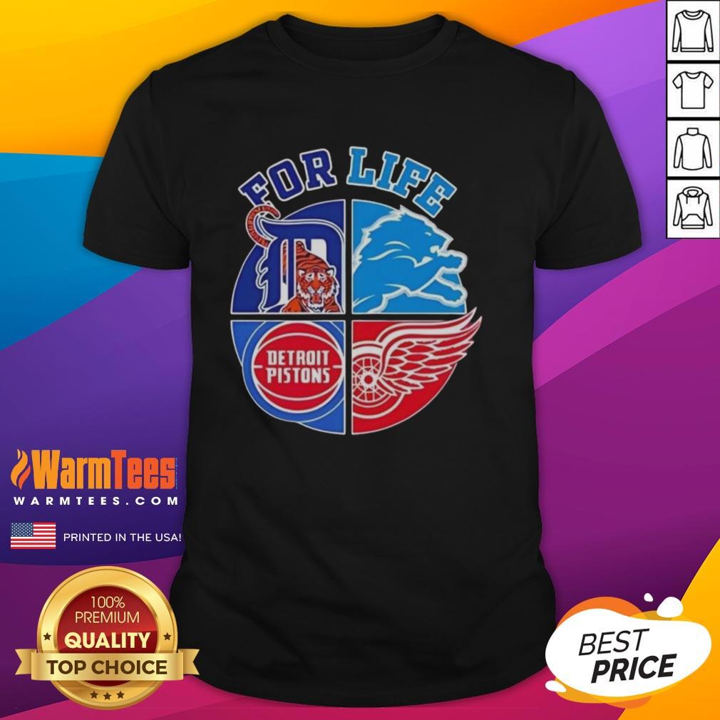 Nice Detroit Sports For Life Logo T-Shirt