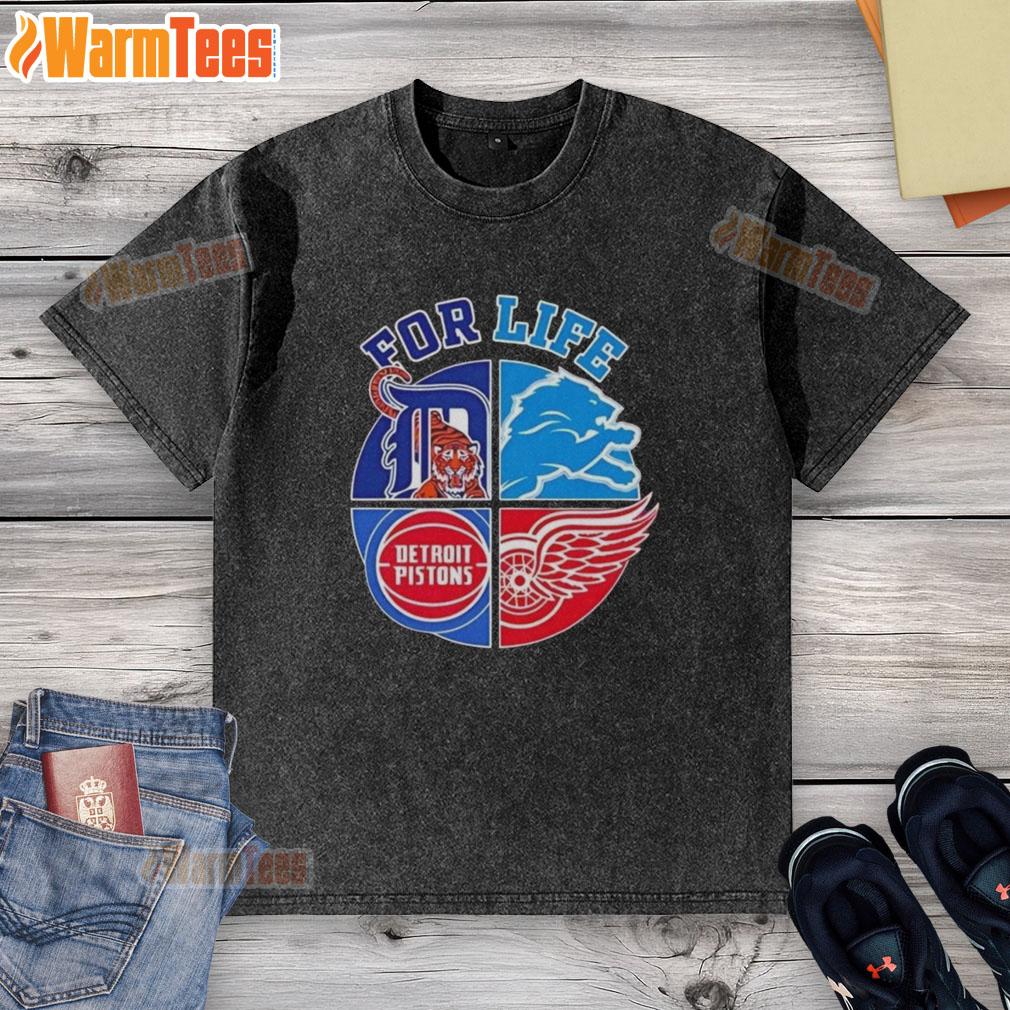 Nice Detroit Sports For Life Logo T-Shirt - Image 6
