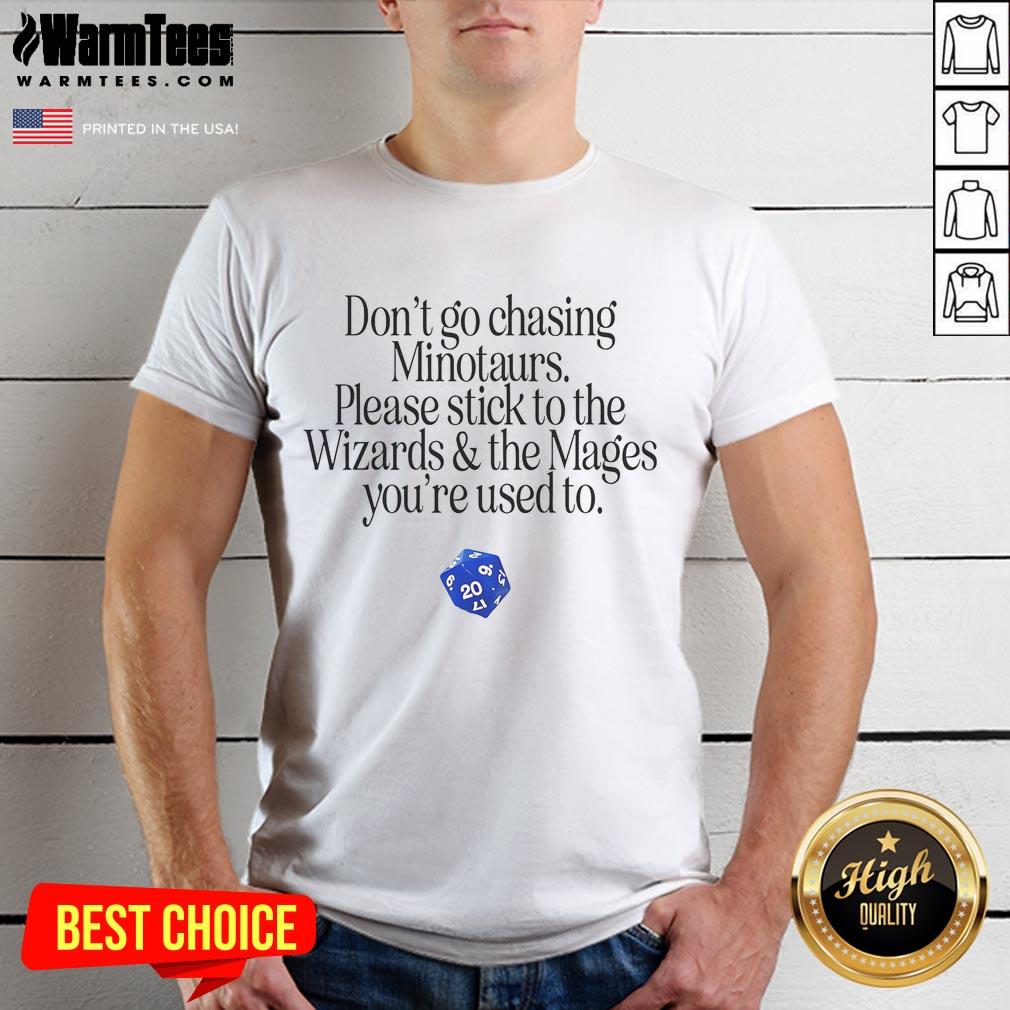 Nice Don't Go Chasing Minotaurs Please Stick To The Wizards & The Mages You're Used To T-Shirt