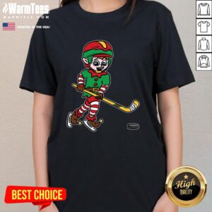 Alternative view of Nice Elf Hockey Player Christmas Pajama Cool Sport Xmas Holiday T-Shirt