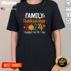 Alternative view of Nice Family Thanksgiving 2024 Thankful For My Tribe Group Autumn T-Shirt