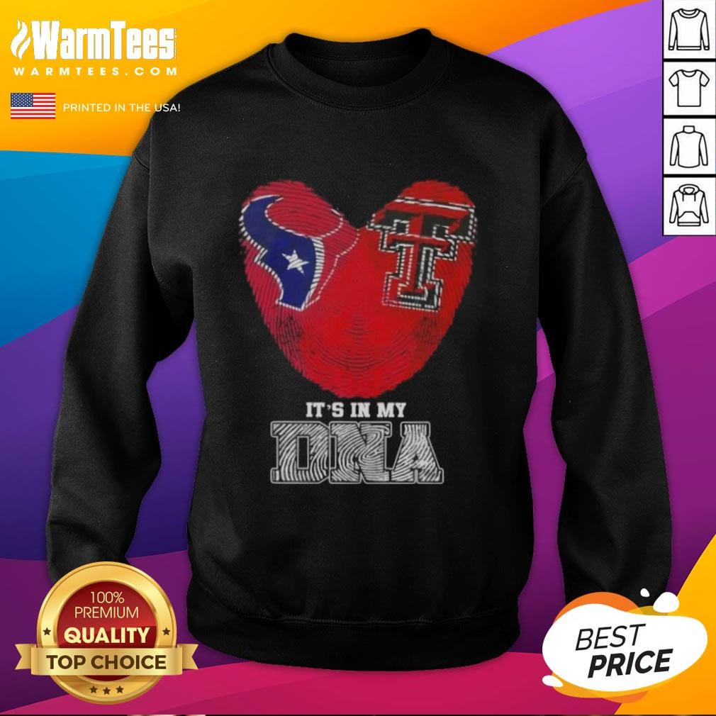 Nice Fingerprints Houston Texans X Texas Tech Red Raiders It's In My Dna T-Shirt - Image 5