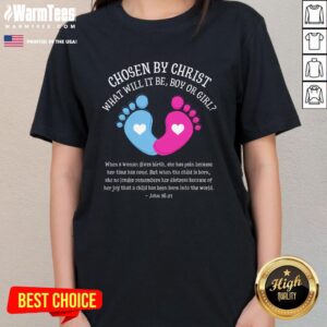 Alternative view of Nice Gender Reveal Baby Shower Jesus Bible John 1621 T-Shirt