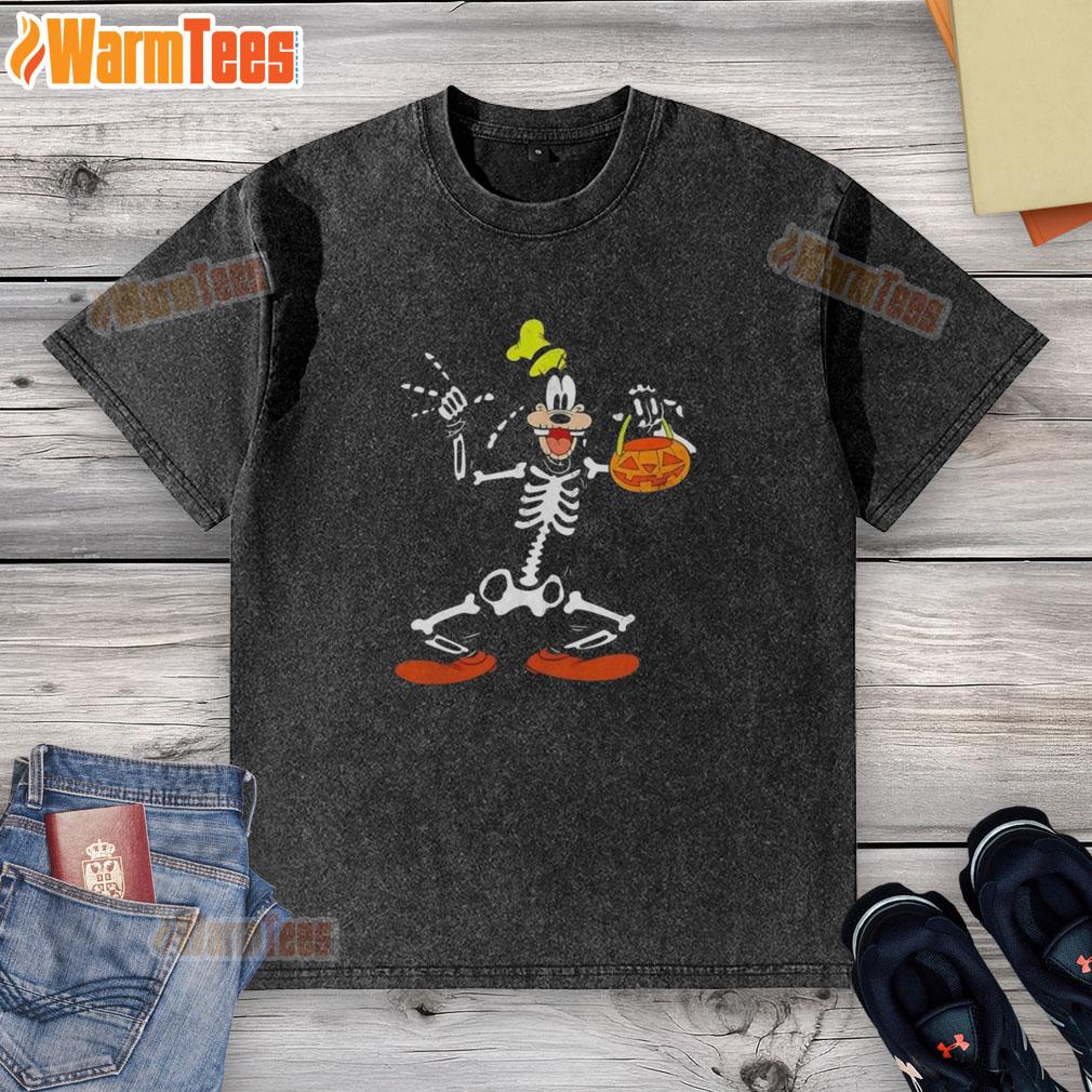 Nice Goofy In Skeleton Costume Happy Halloween Trick Or Treat T-Shirt - Image 6