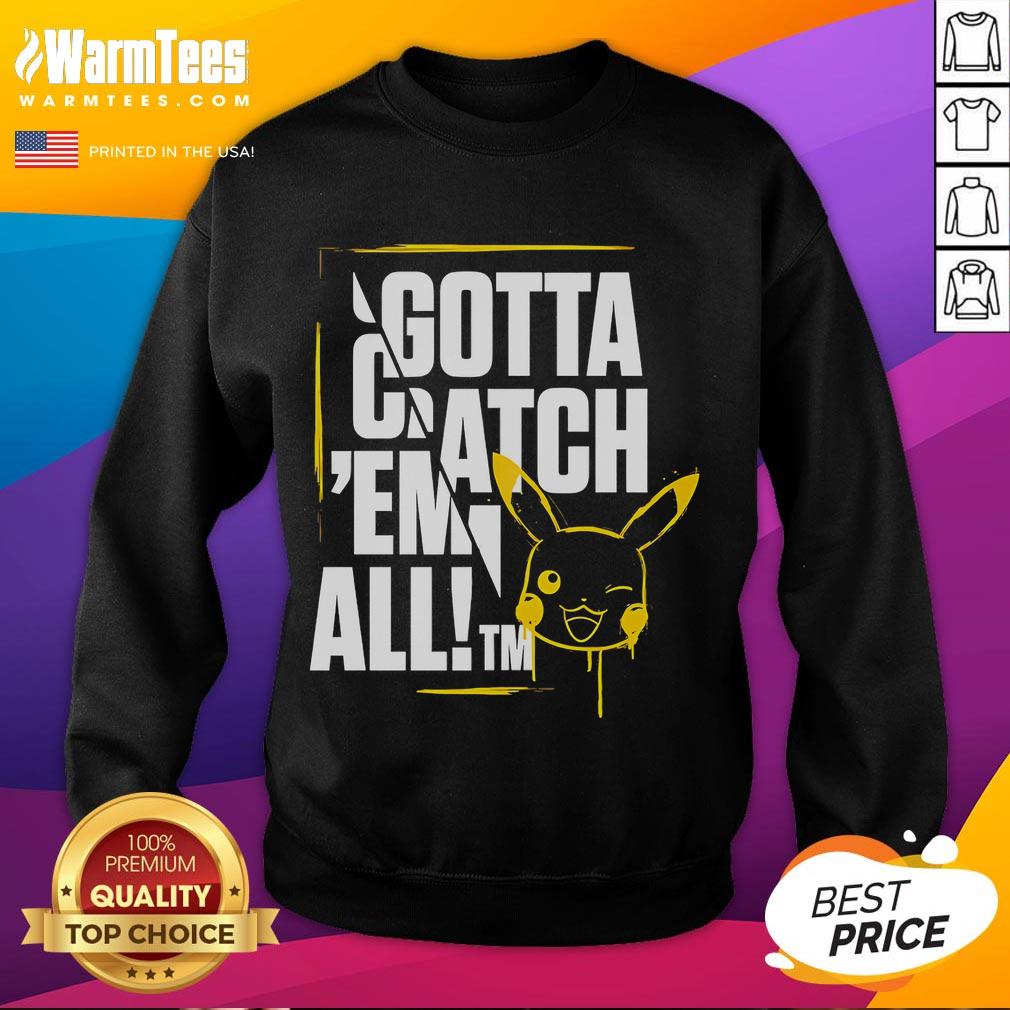 Nice Gotta Catch Em All Pikachu Art Cropped Graphic T-Shirt - Image 5