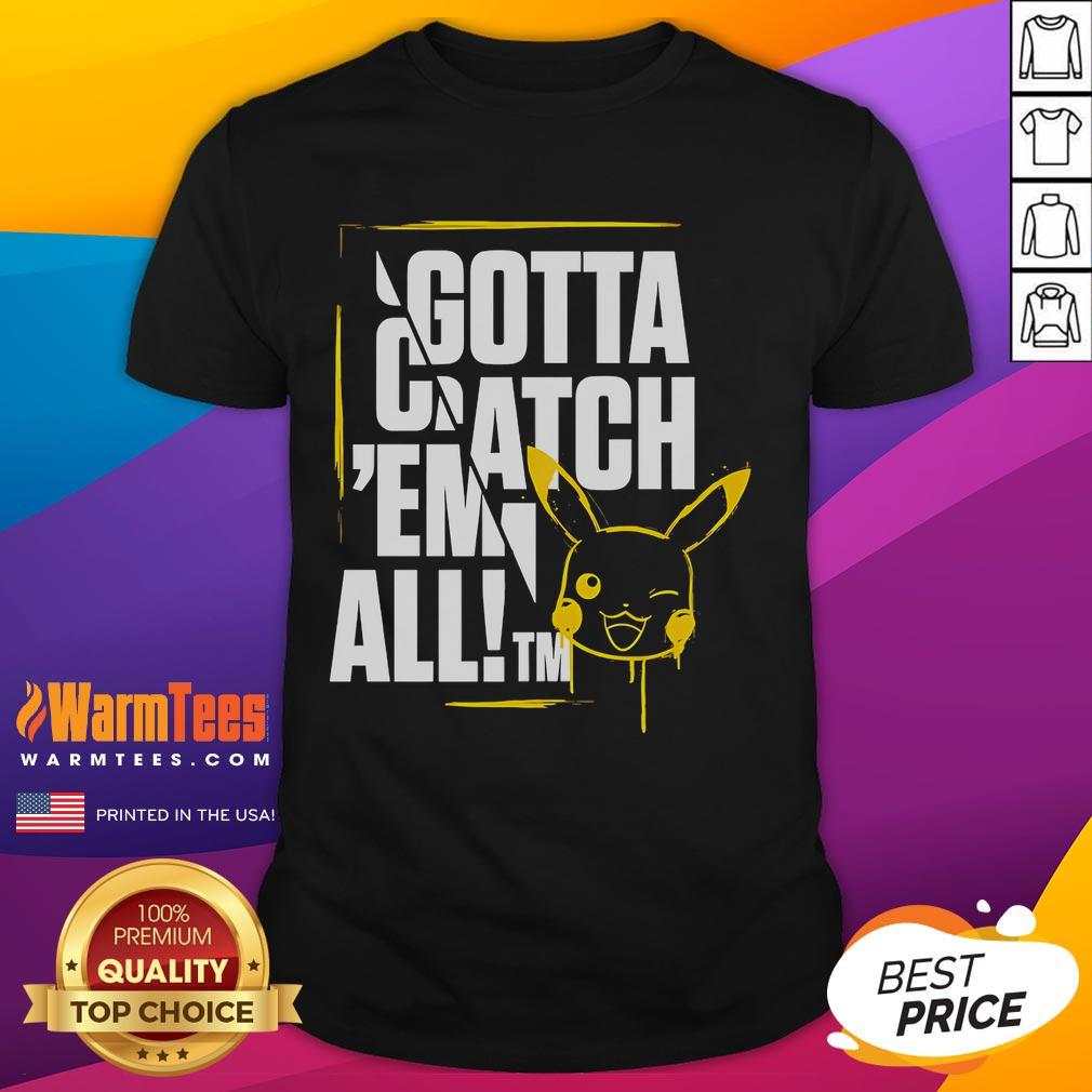 Nice Gotta Catch Em All Pikachu Art Cropped Graphic T-Shirt