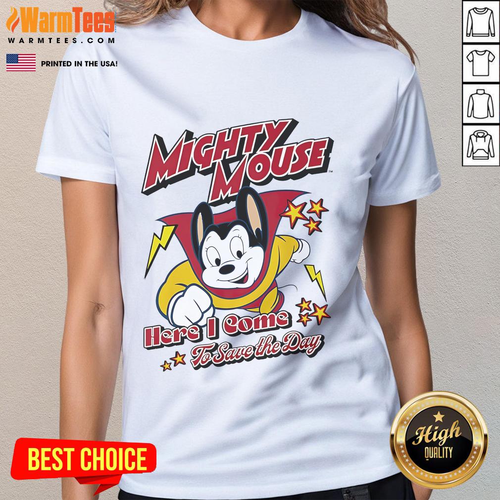 Nice Here I Come To Save The Day Mighty Mouse T-Shirt - Image 3