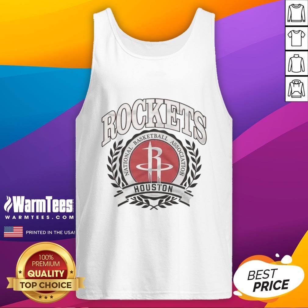 Nice Houston Rockets National Basketball Association Logo Laurel Wreath Frame Retro T-Shirt