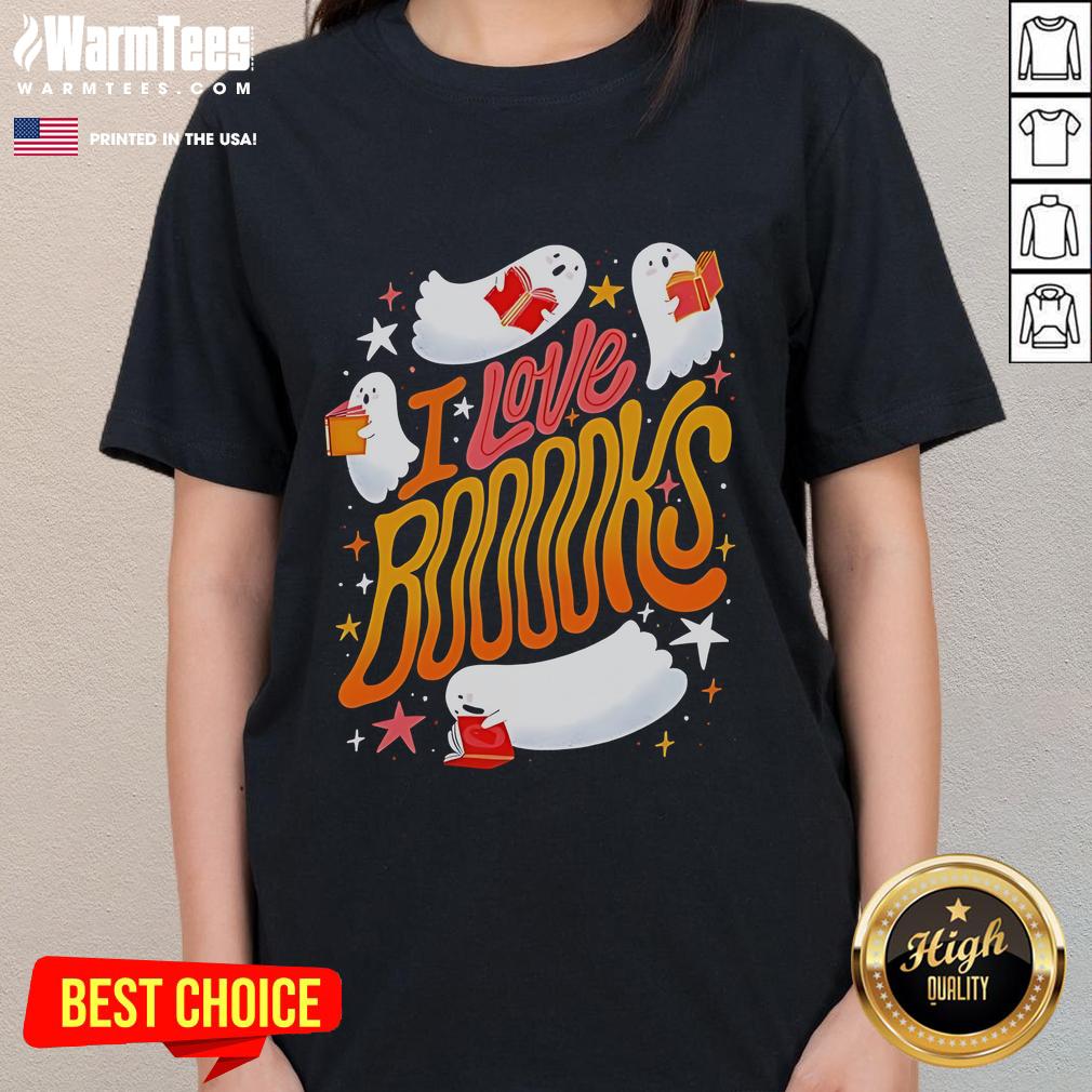 Nice I Love Booooks Halloween Season T-Shirt - Image 3