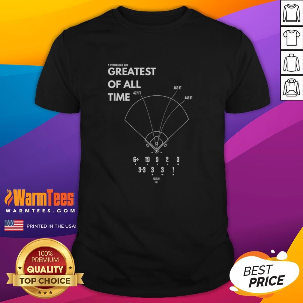 Nice I Witnessed The Greatest Of All Time Los Angeles Dodgers Baseball T-Shirt