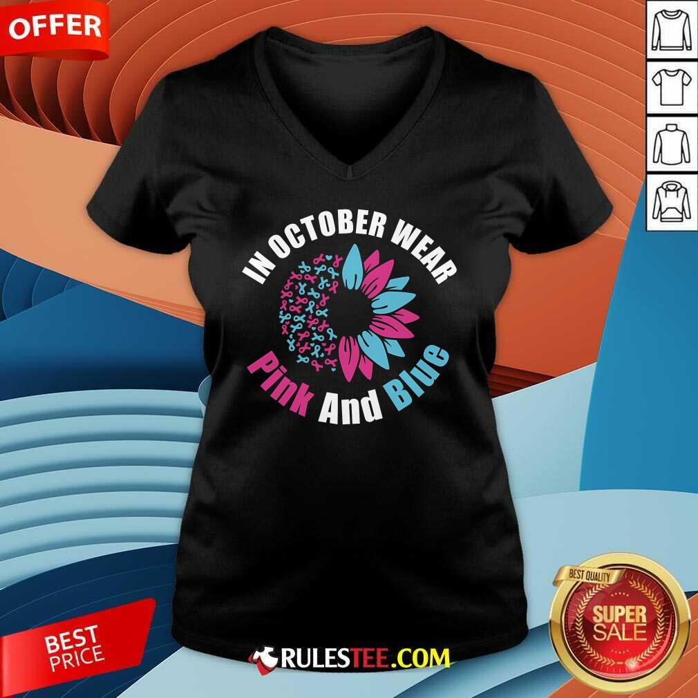 Nice In October Wear Pink And Blue T-Shirt - Image 4