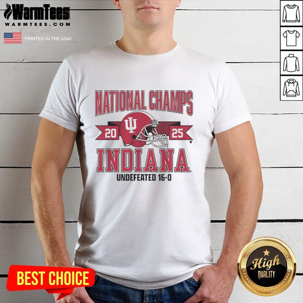 Nice Indiana Football 2025 CFP National Champions Arched Helmet T-Shirt