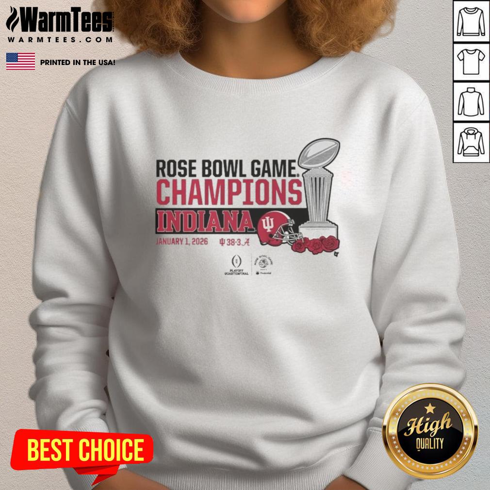 Nice Indiana Football CFP Rose Bowl Champions Trophy T-Shirt - Image 5