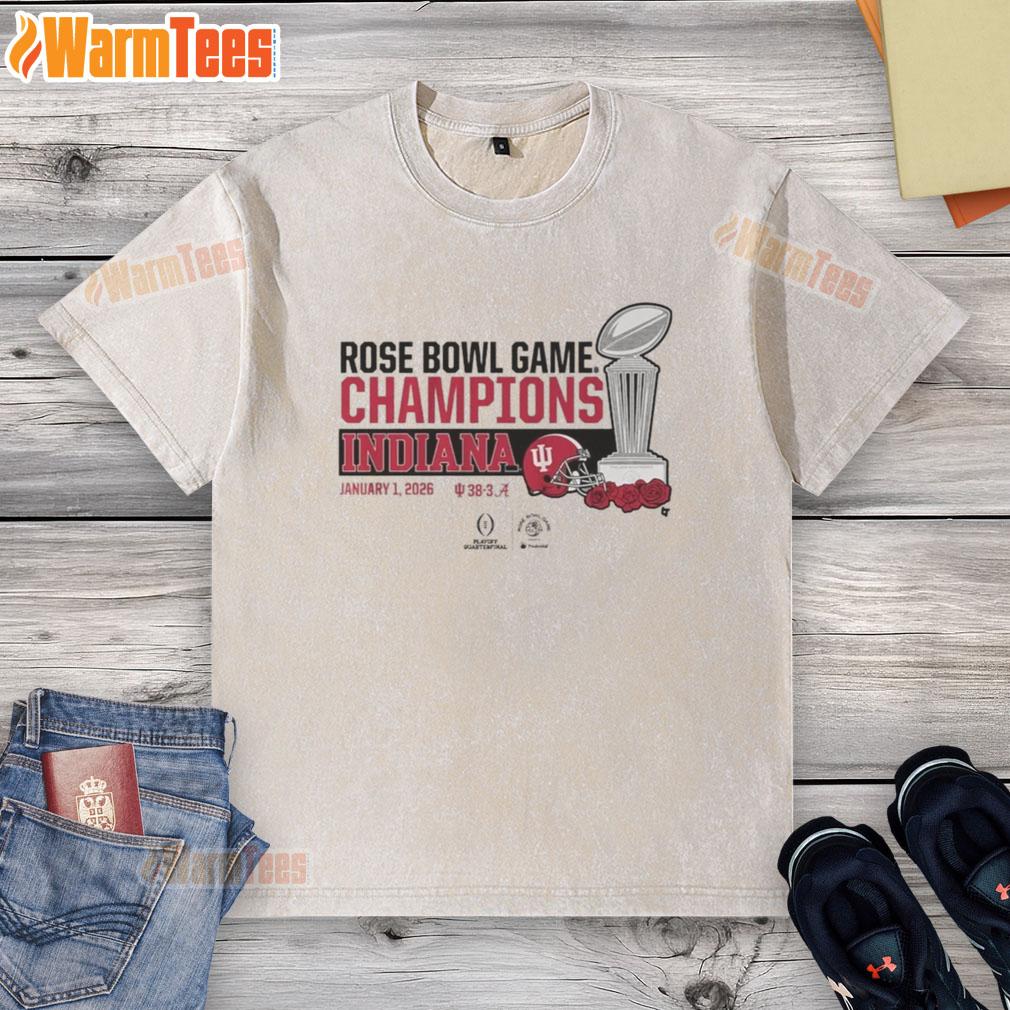 Nice Indiana Football CFP Rose Bowl Champions Trophy T-Shirt - Image 6