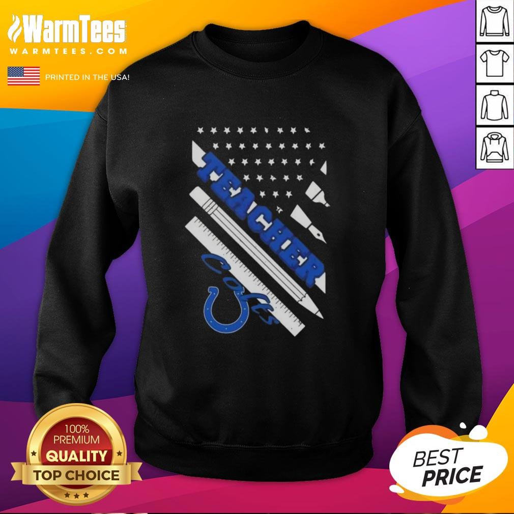 Nice Indianapolis Colts Football X Teacher American Flag T-Shirt - Image 5