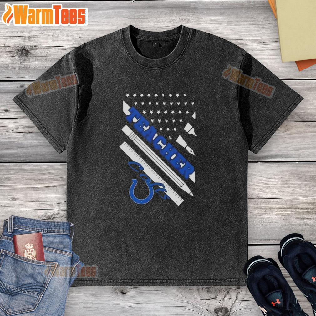 Nice Indianapolis Colts Football X Teacher American Flag T-Shirt - Image 6
