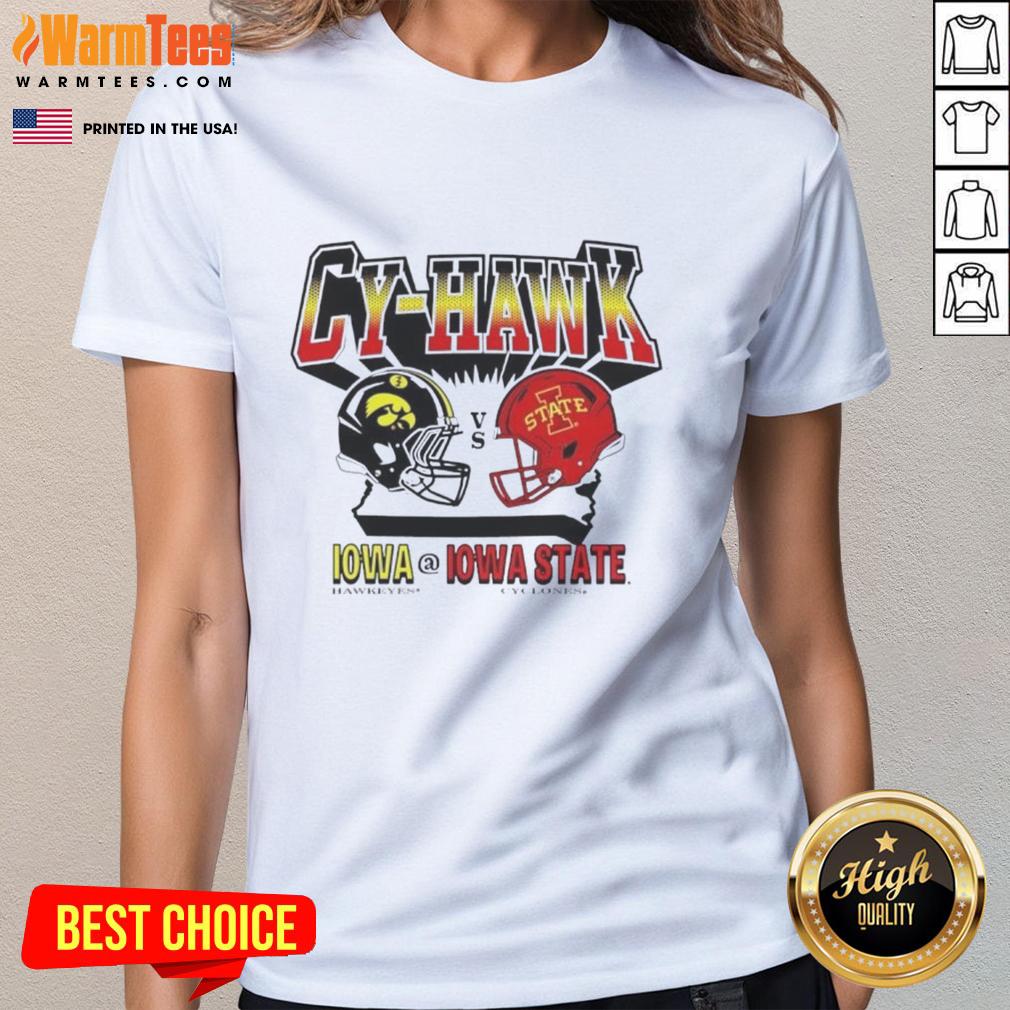 Nice Iowa Hawkeyes Vs Iowa State Cyclones Cy-Hawk T-Shirt - Image 3