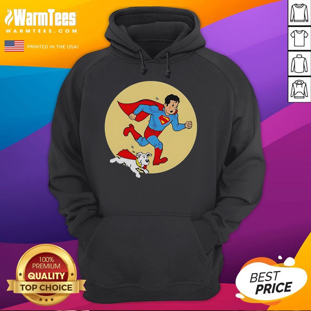 Nice Kal-El And Krypto X The Adventures Of Tintin The Adventures Of A Super Guy T-Shirt - Image 2