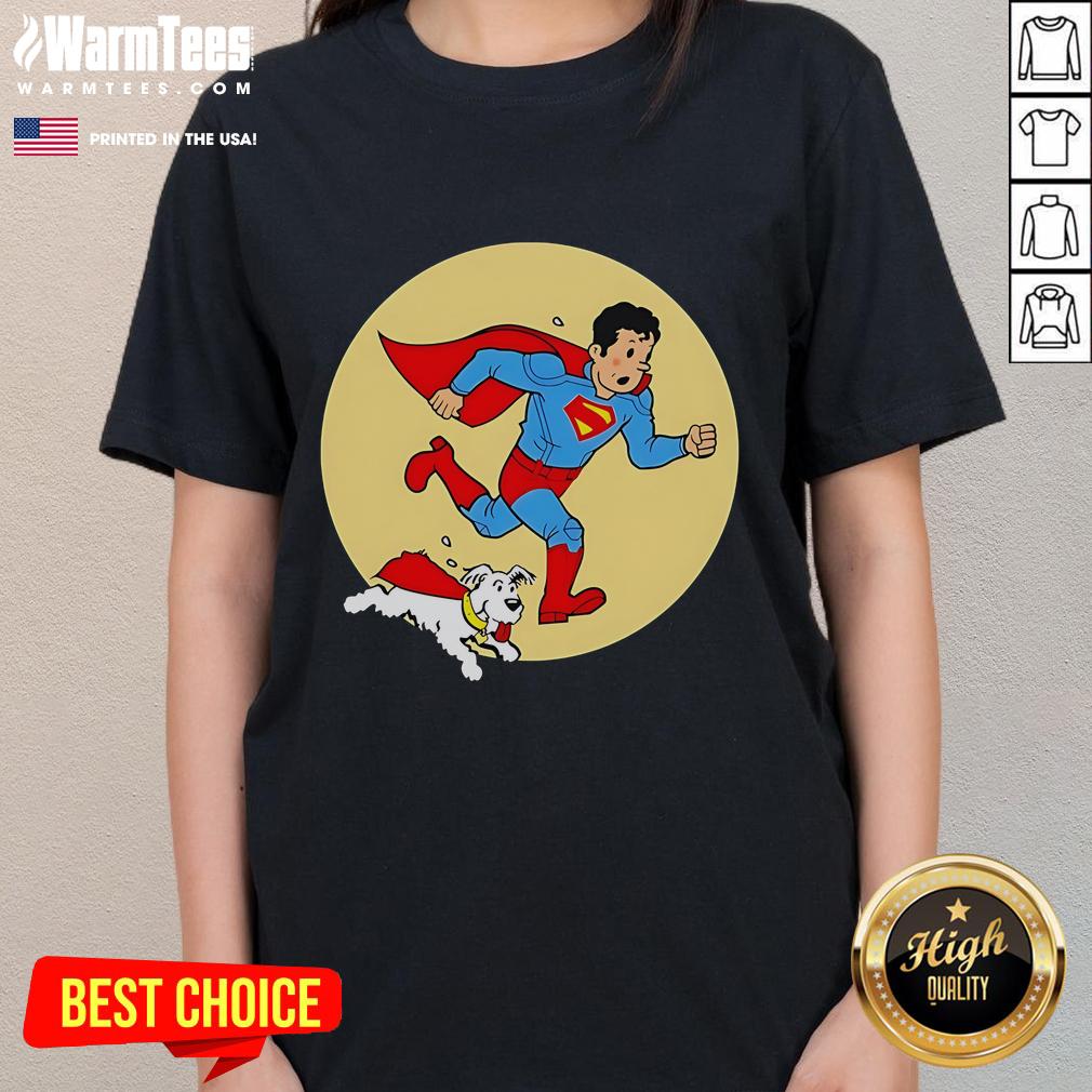 Nice Kal-El And Krypto X The Adventures Of Tintin The Adventures Of A Super Guy T-Shirt - Image 3