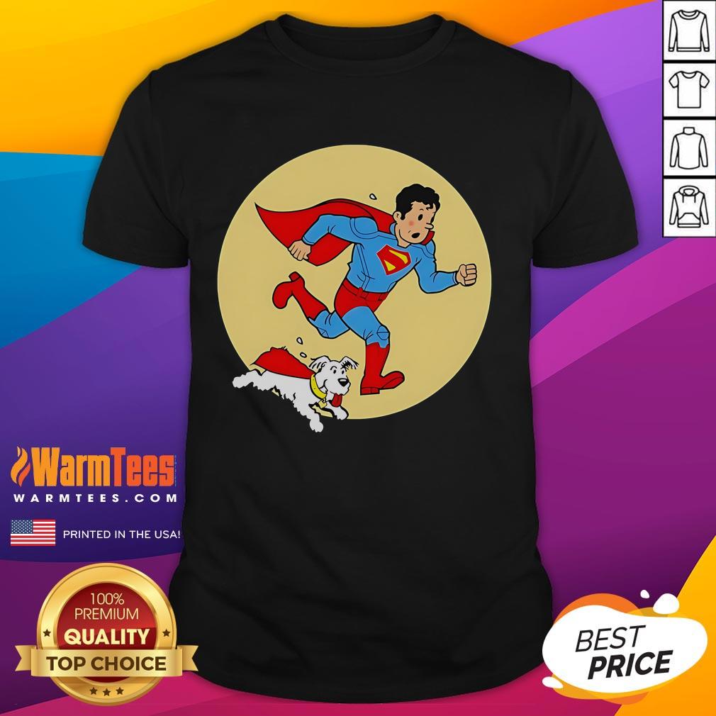 Nice Kal-El And Krypto X The Adventures Of Tintin The Adventures Of A Super Guy T-Shirt