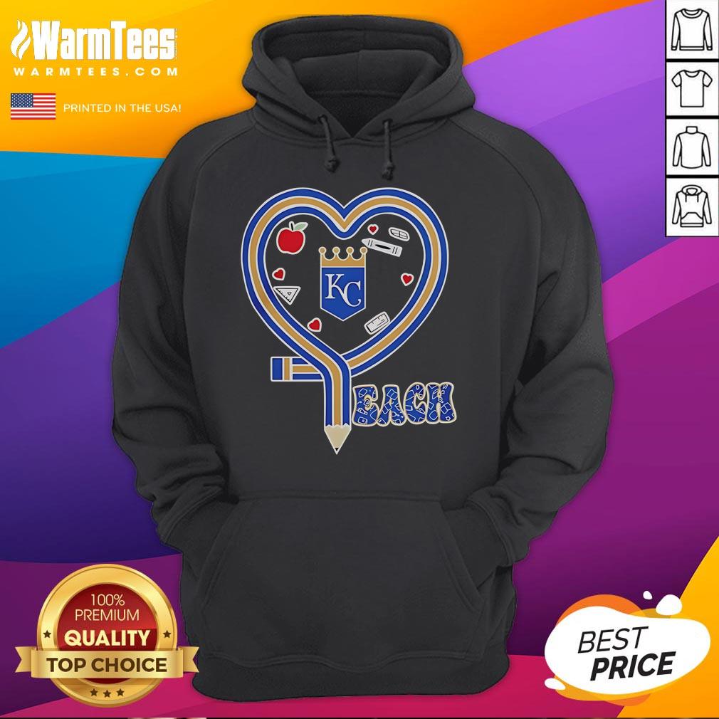 Nice Kansas City Royals Love Teaching Heart Pencil T-Shirt - Image 2