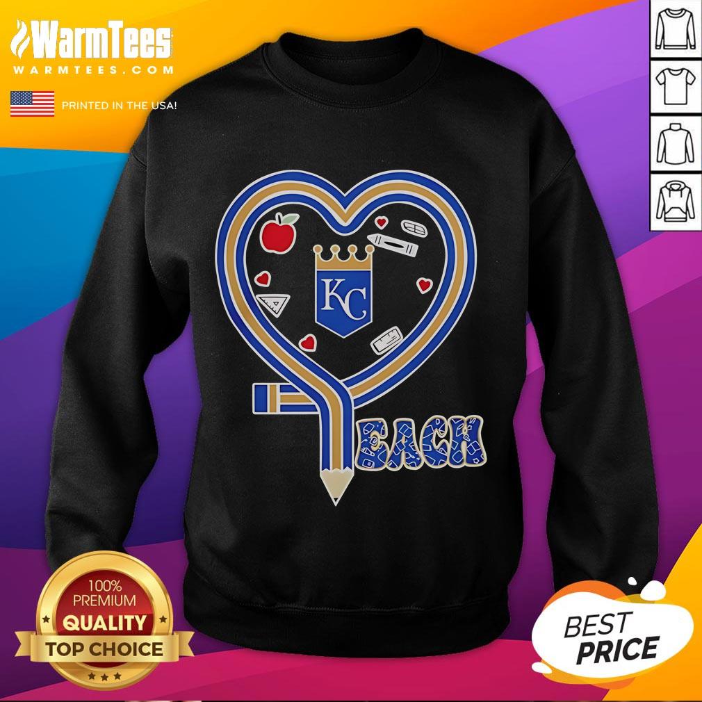 Nice Kansas City Royals Love Teaching Heart Pencil T-Shirt - Image 5