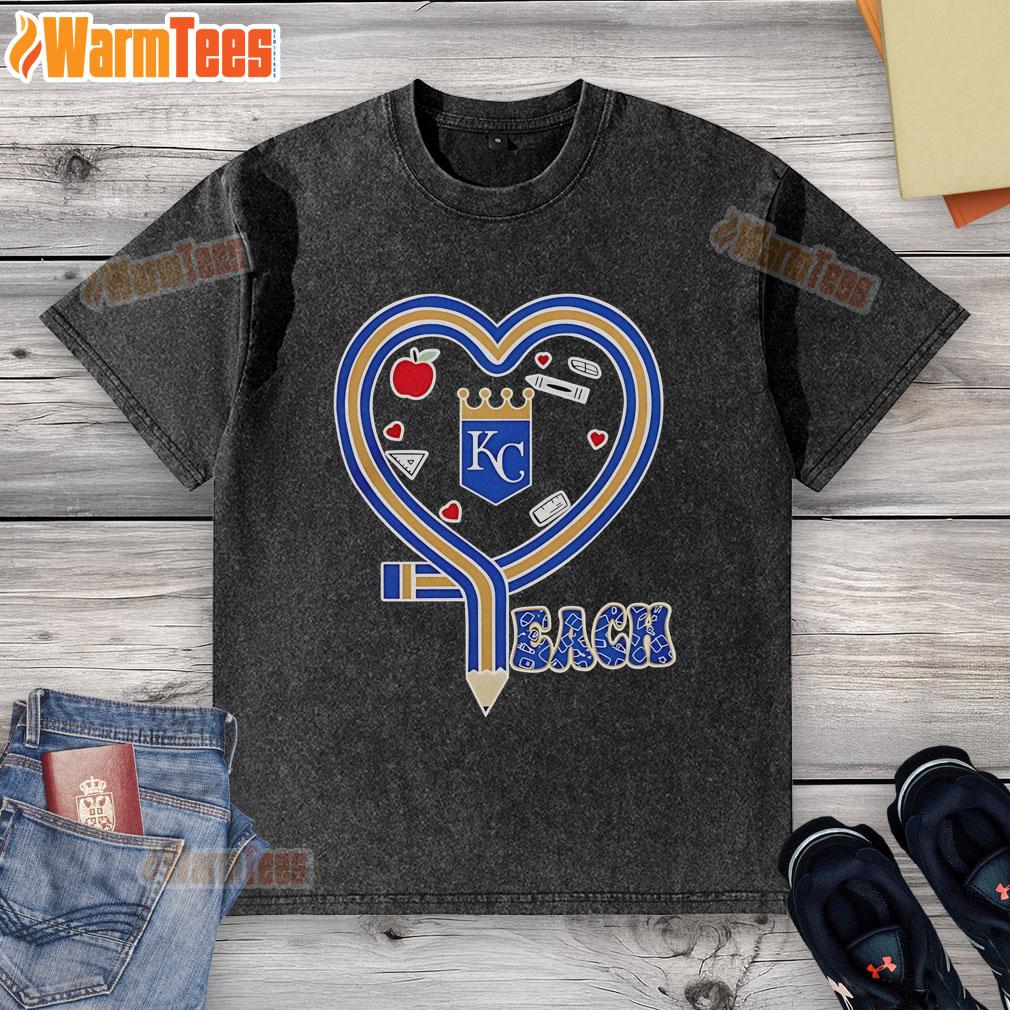 Nice Kansas City Royals Love Teaching Heart Pencil T-Shirt - Image 6