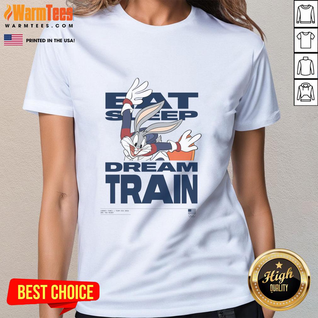 Nice Looney Tunes X Team Usa Eat Sleep Dream Train T-Shirt - Image 3