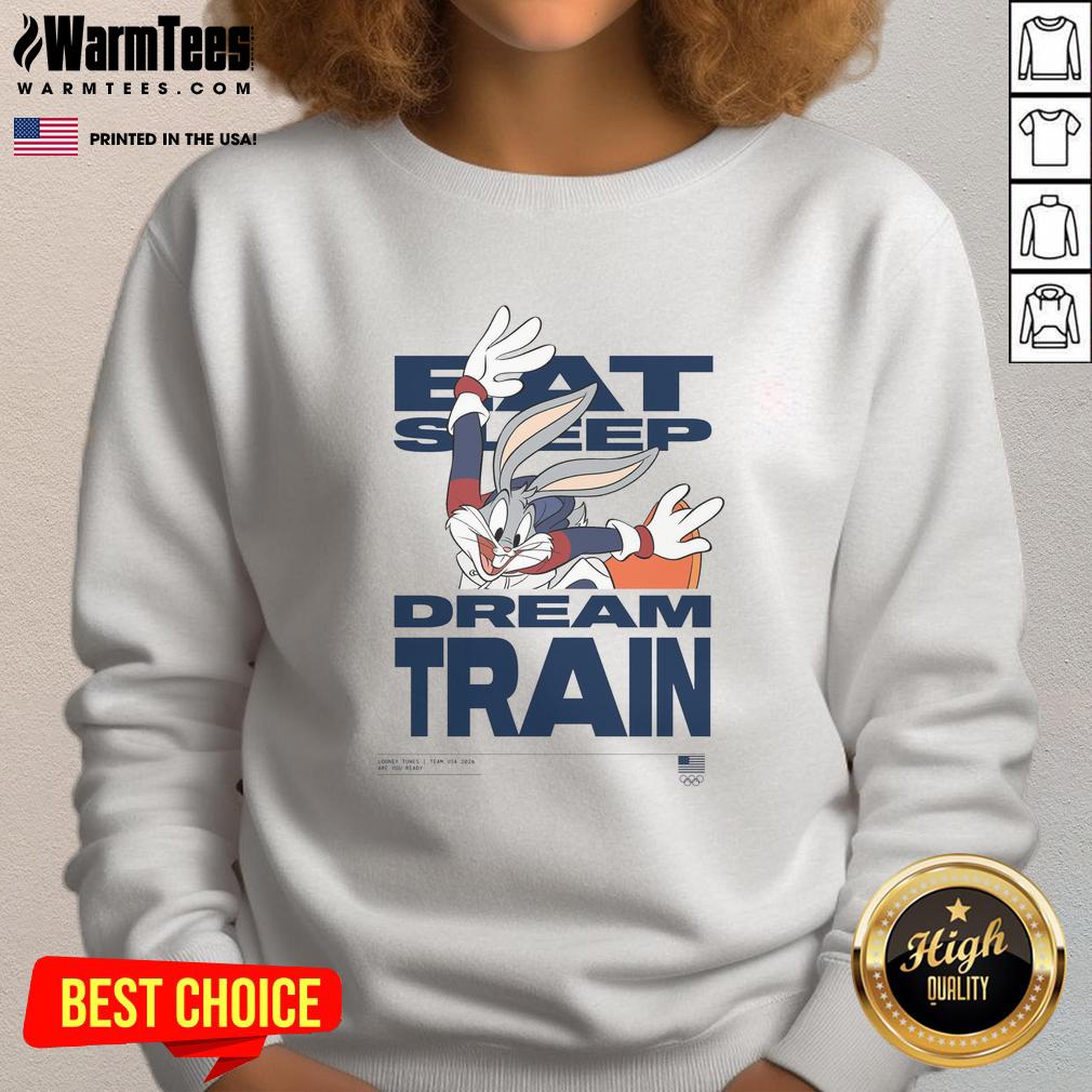 Nice Looney Tunes X Team Usa Eat Sleep Dream Train T-Shirt - Image 5
