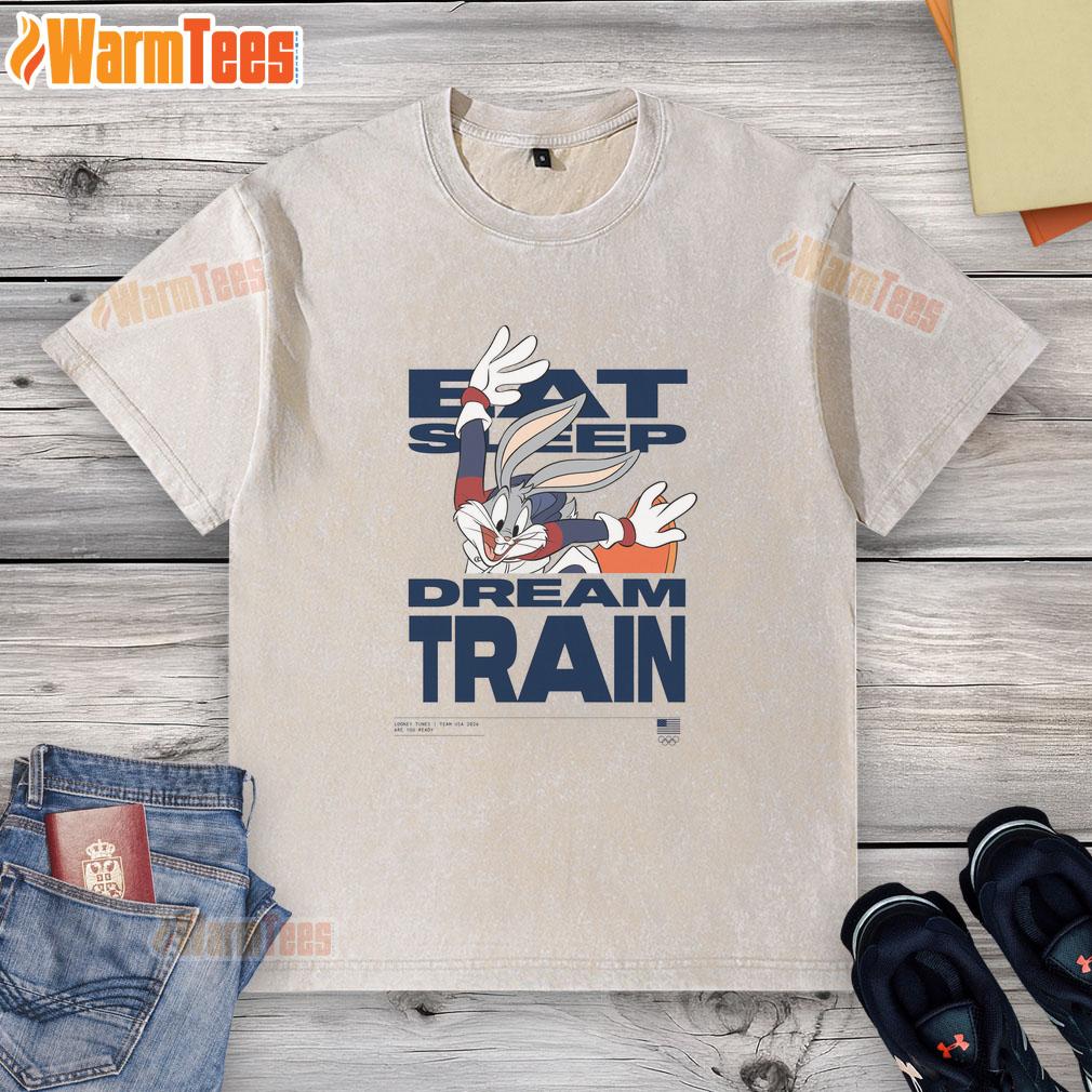 Nice Looney Tunes X Team Usa Eat Sleep Dream Train T-Shirt - Image 6