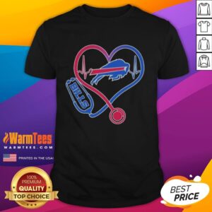 Nice Love Buffalo Bills Stethoscope Headphones Fans T-Shirt