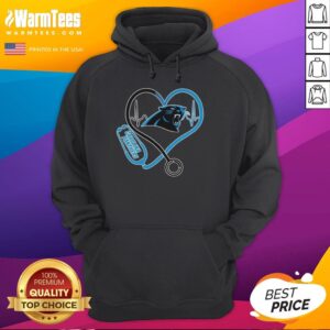 Alternative view of Nice Love Carolina Panthers Stethoscope Headphones Fans T-Shirt