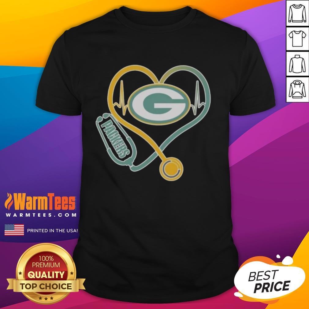 Nice Love Green Bay Packers Stethoscope Headphones Fans T-Shirt