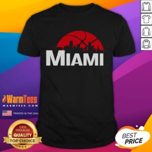 Nice Miami Heat Cityscape Skyline Style 2025 T-Shirt