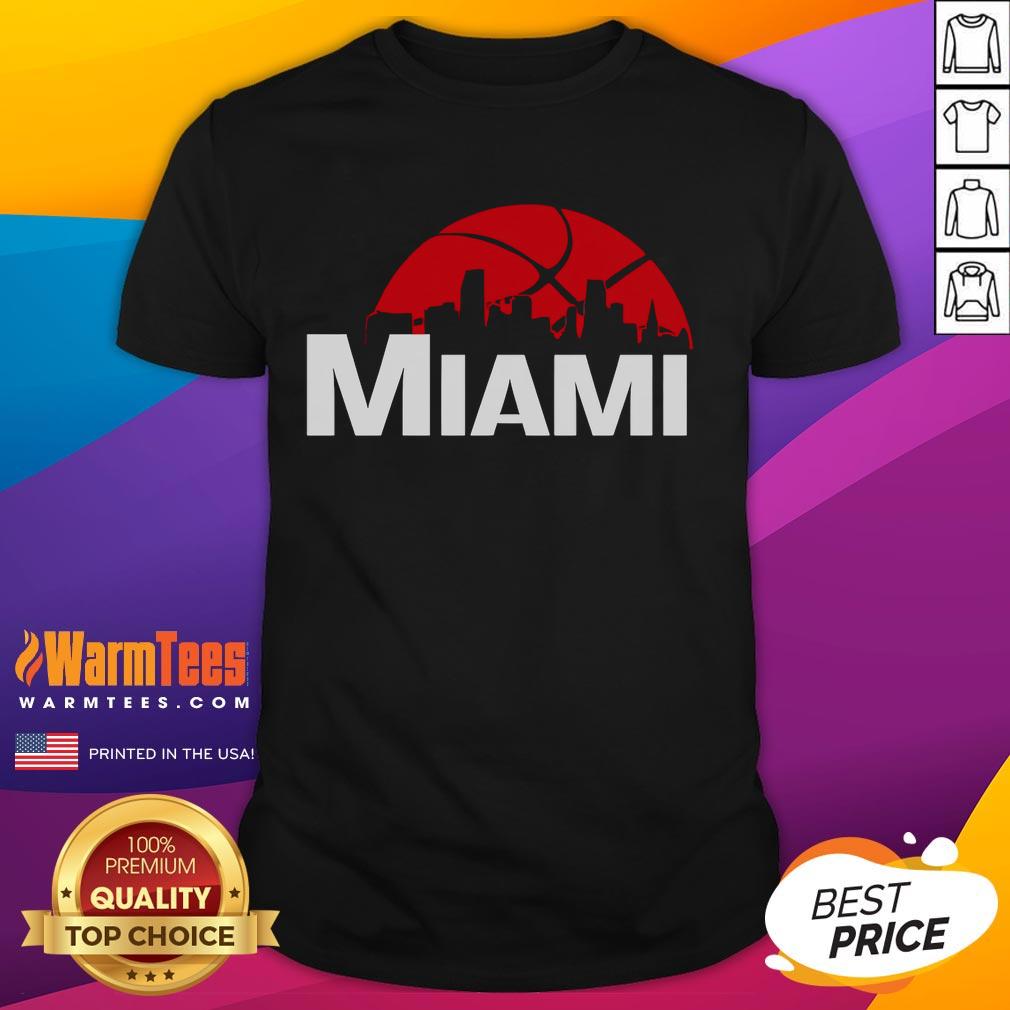 Nice Miami Heat Cityscape Skyline Style 2025 T-Shirt