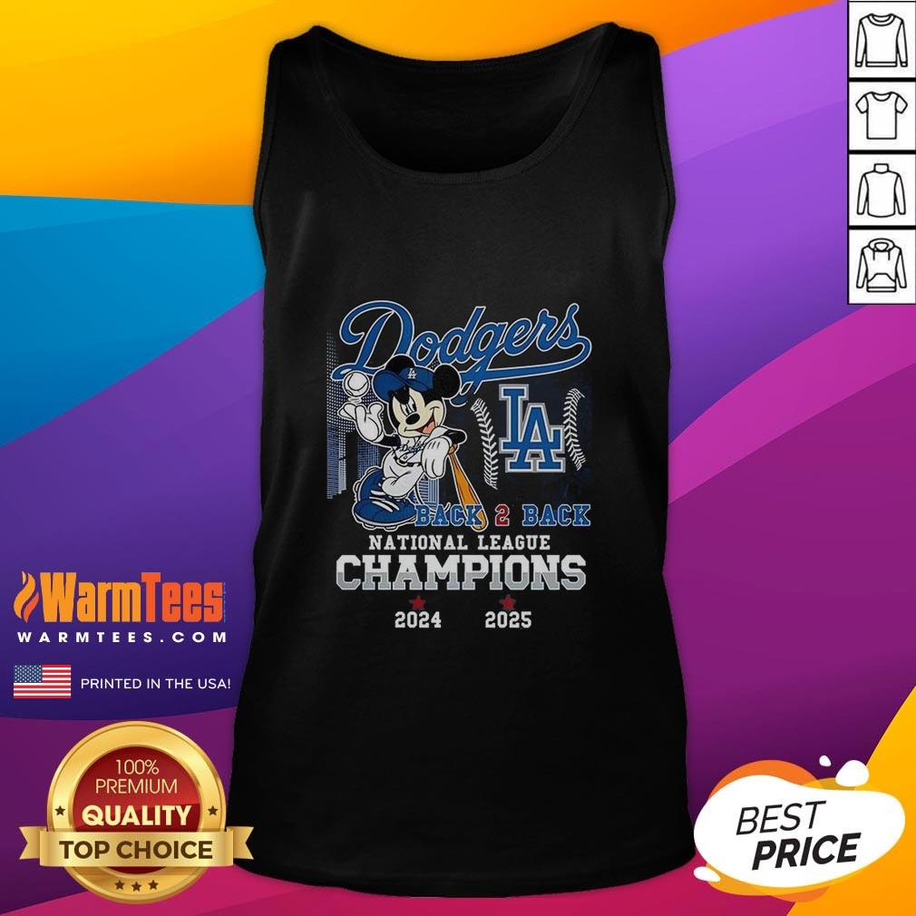 Nice Mickey Mouse X Los Angeles Dodgers Back To Back National League Champions 2025 T-Shirt - Image 4