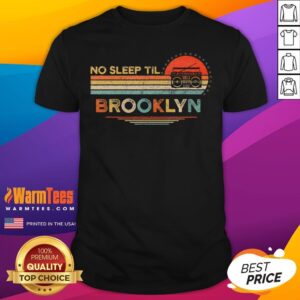 Nice No Sleep Til Brooklyn Old School Portable Stereo Retro T-Shirt