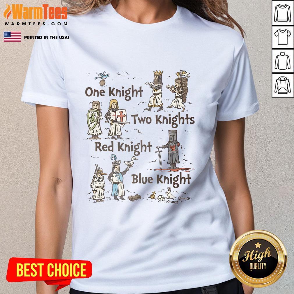 Nice One Knight Two Knights Red Knight Blue Knight T-Shirt - Image 3