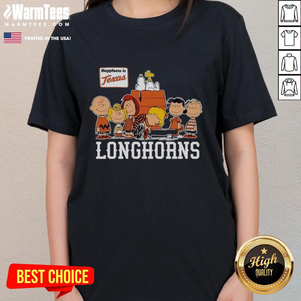 Nice Peanuts The Gang Happiness Is Texas Longhorns T-Shirt - Image 3