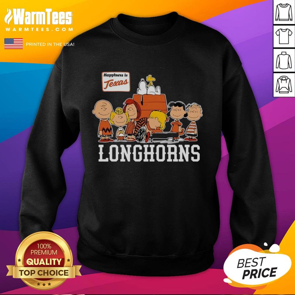 Nice Peanuts The Gang Happiness Is Texas Longhorns T-Shirt - Image 5