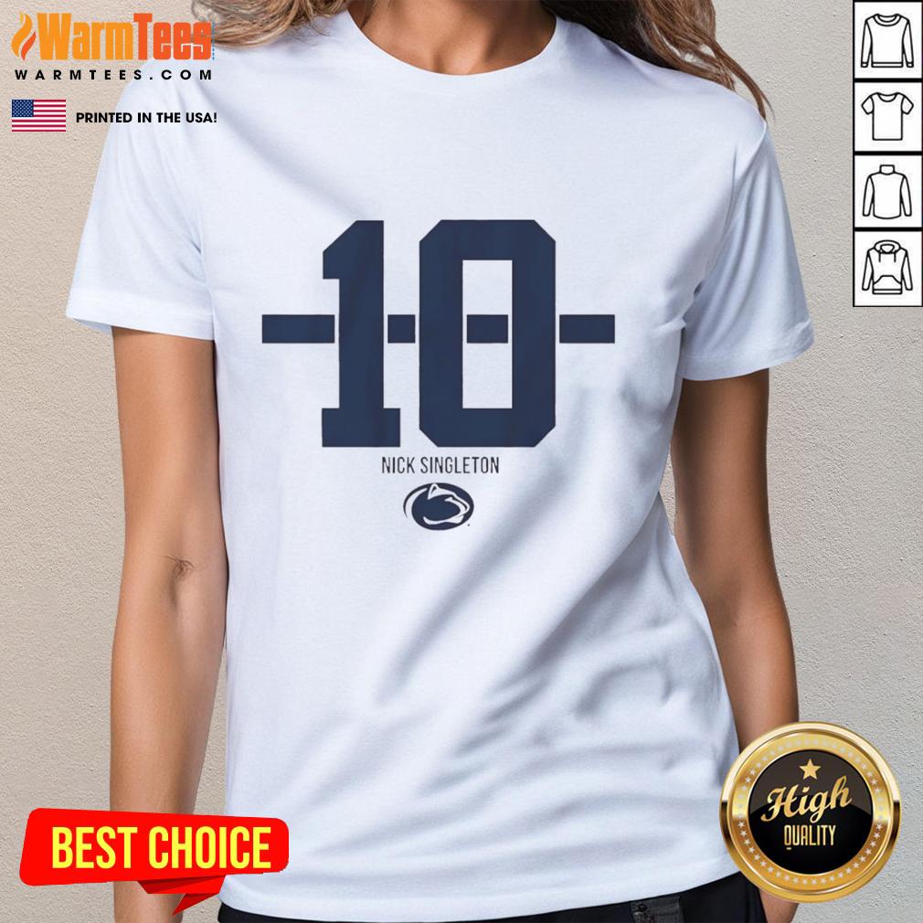 Nice Penn State Nittany Lions Football Nicholas Singleton #10 Stripe T-Shirt - Image 3