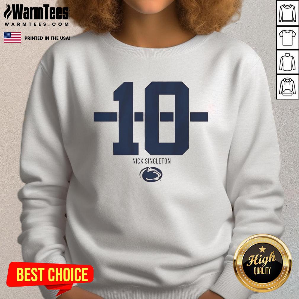 Nice Penn State Nittany Lions Football Nicholas Singleton #10 Stripe T-Shirt - Image 5