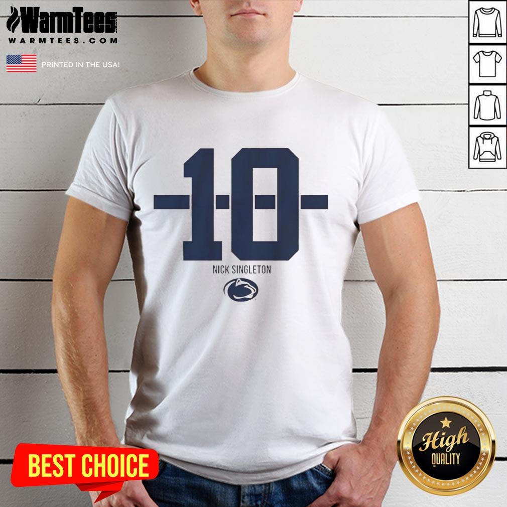 Nice Penn State Nittany Lions Football Nicholas Singleton #10 Stripe T-Shirt