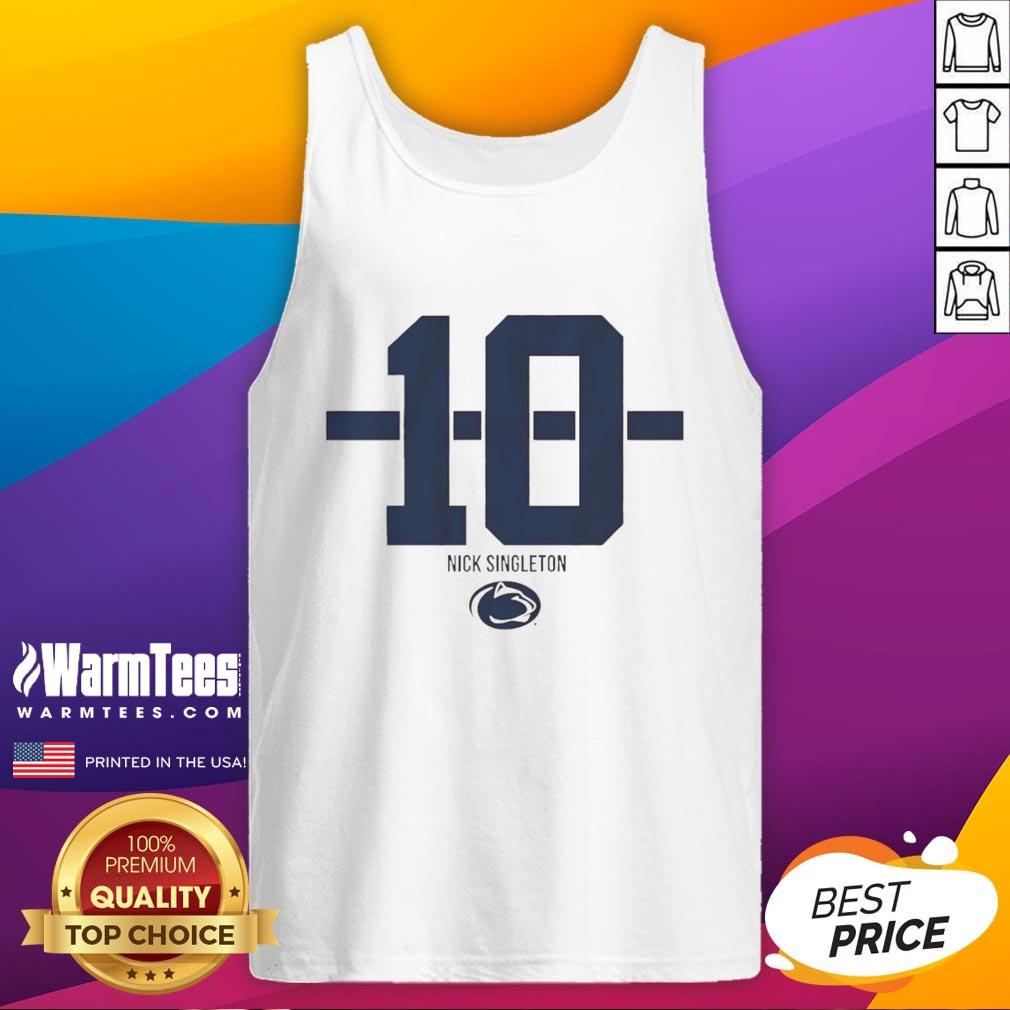 Nice Penn State Nittany Lions Football Nicholas Singleton #10 Stripe T-Shirt - Image 4