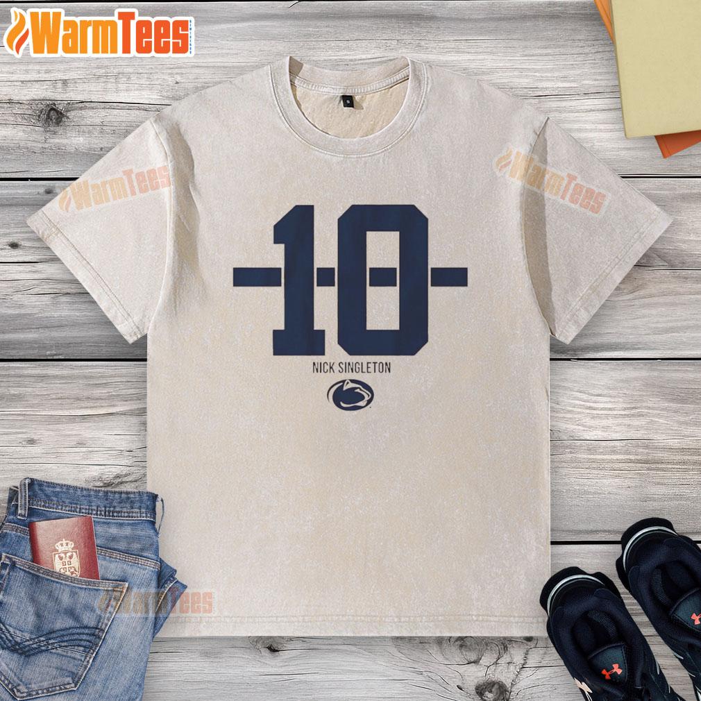 Nice Penn State Nittany Lions Football Nicholas Singleton #10 Stripe T-Shirt - Image 6