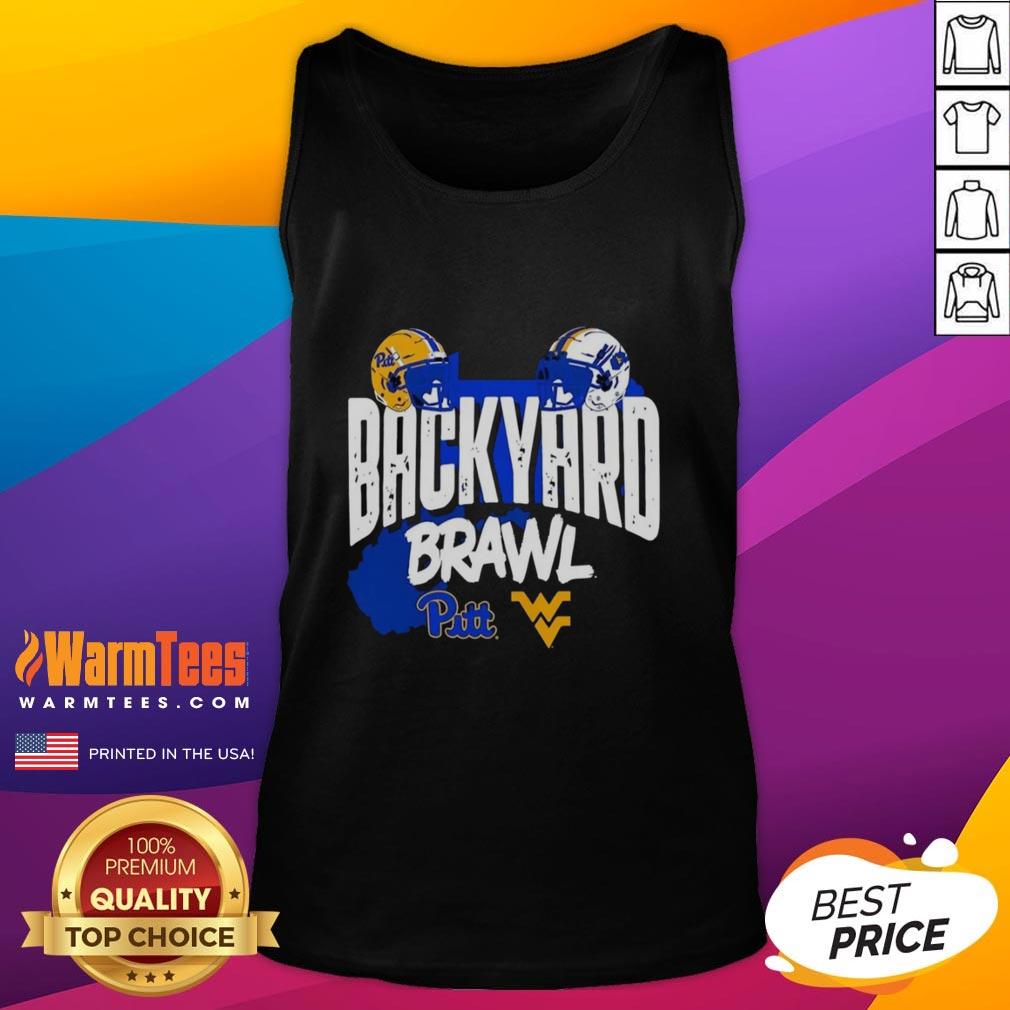 Nice Pitt Panthers Vs. West Virginia Mountaineers Backyard Brawl Helmet T-Shirt - Image 4
