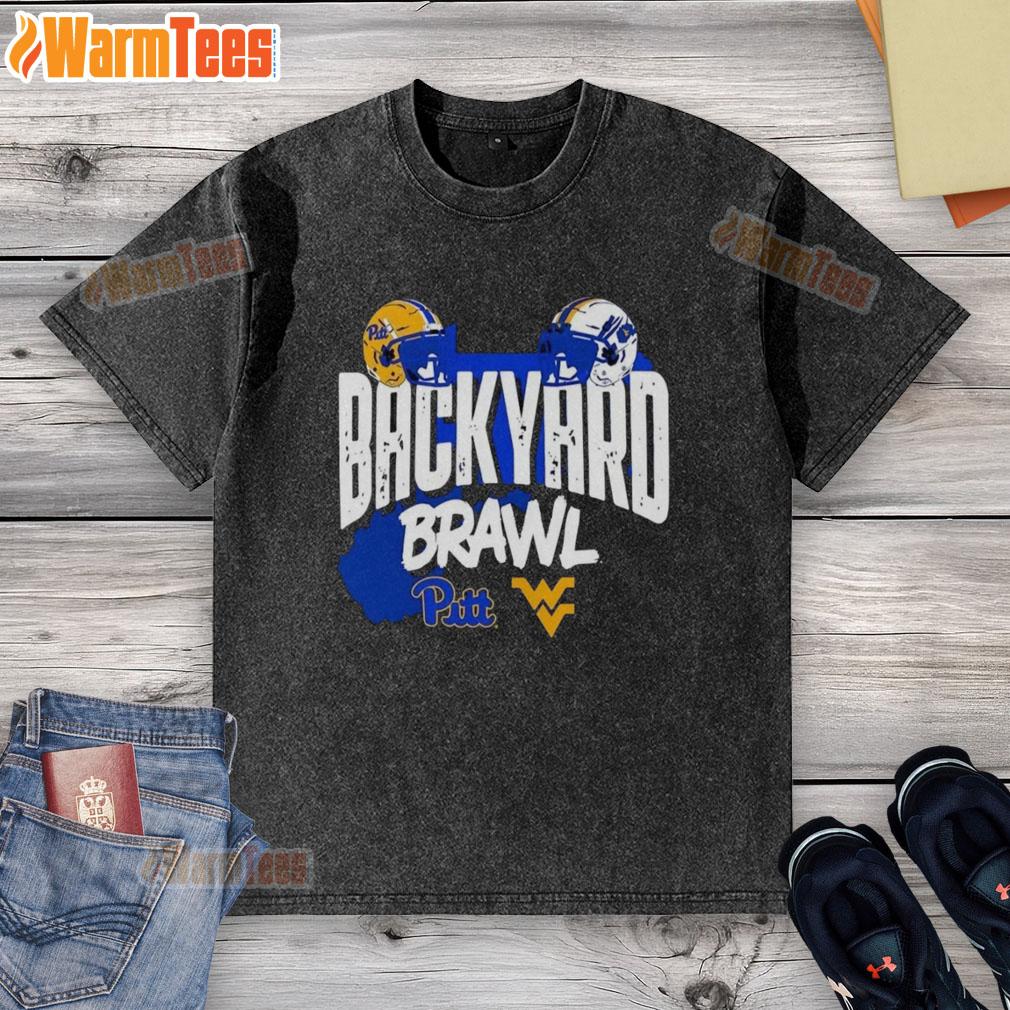 Nice Pitt Panthers Vs. West Virginia Mountaineers Backyard Brawl Helmet T-Shirt - Image 6