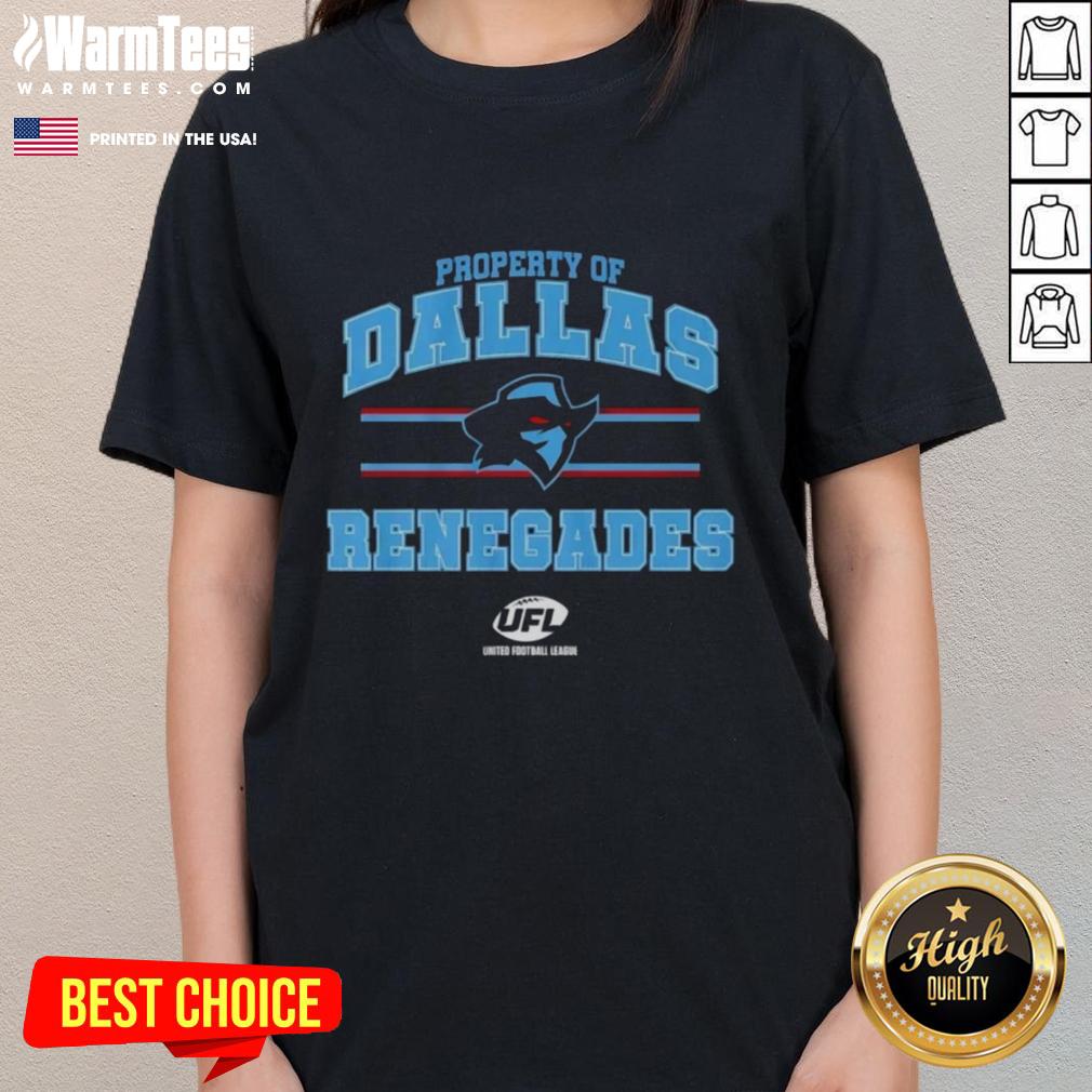Nice Property Of Dallas Renegades UFL Logo T-Shirt - Image 3